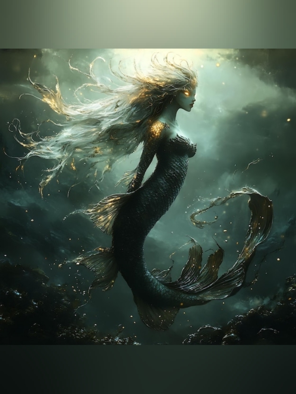 Custom Fridge Magnet Mystical Emerald Mermaid